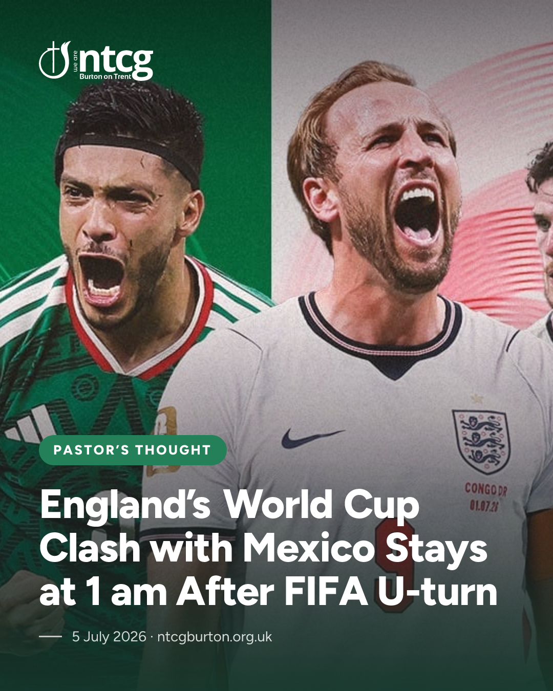 Instagram portrait card for England’s World Cup Clash with Mexico Stays at 1 am After FIFA U-turn