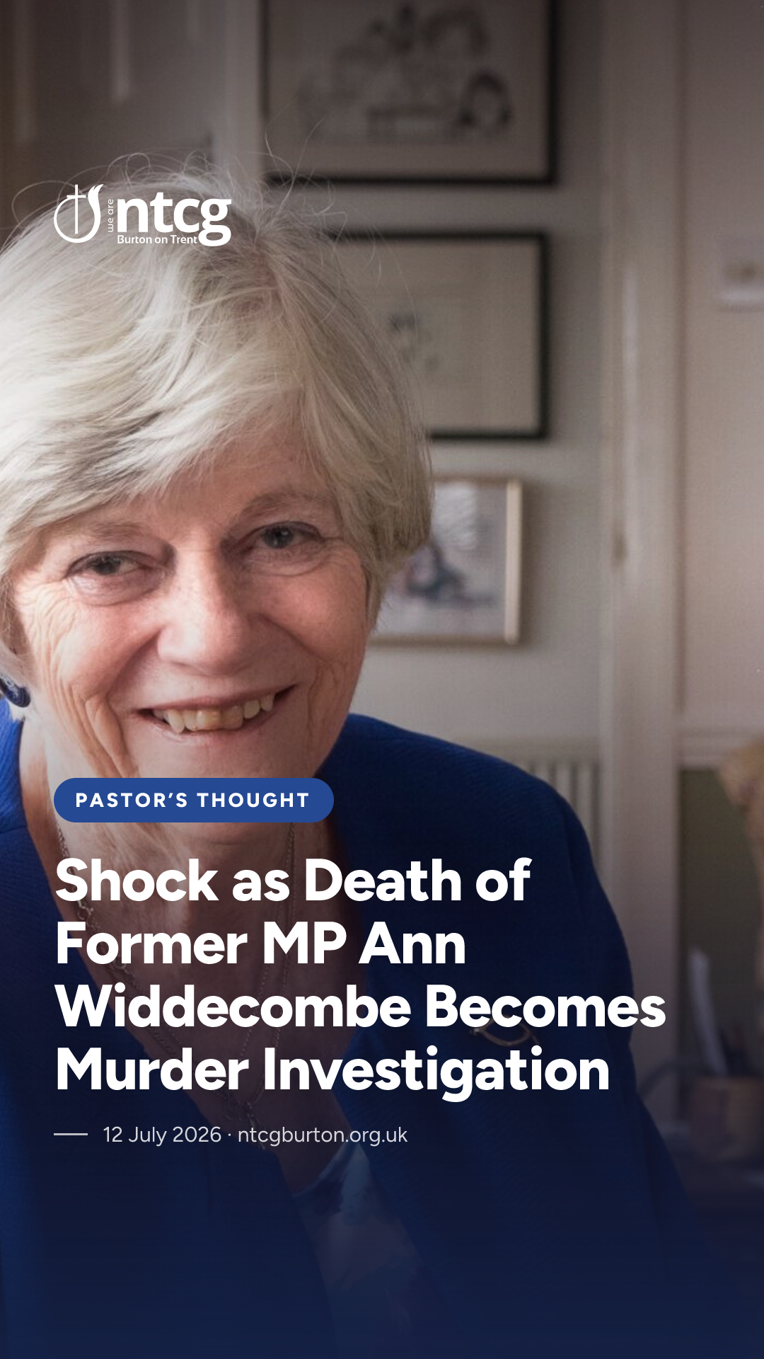 Story / Reel card for Shock as Death of Former MP Ann Widdecombe Becomes Murder Investigation